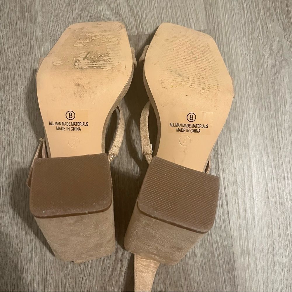 Lulu's Nude Ankle Strap Heels - Picture 6 of 8